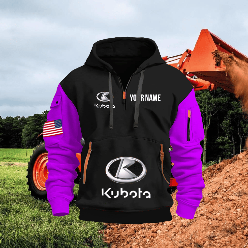 KB Custom Print Name Quarter Zipper Hoodie