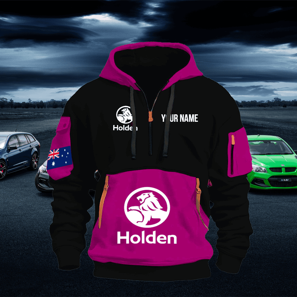 HOL Print Name Quarter Zipper Hoodie