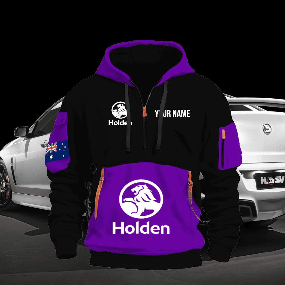 HOL Print Name Quarter Zipper Hoodie