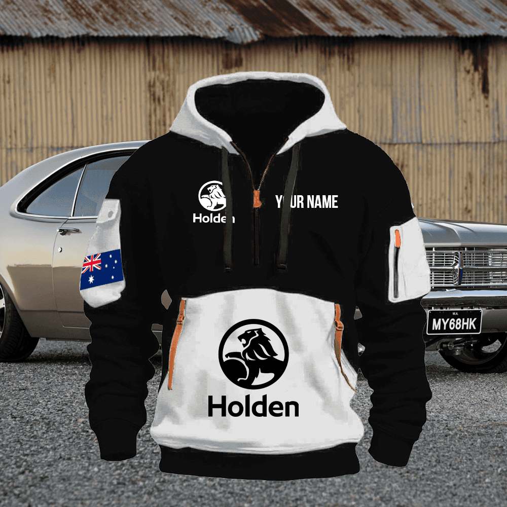 HOL Print Name Quarter Zipper Hoodie