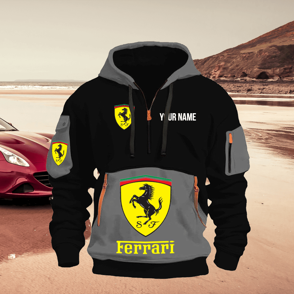 FE Print Name Quarter Zipper Hoodie