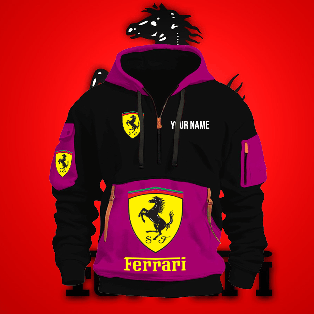 FE Print Name Quarter Zipper Hoodie
