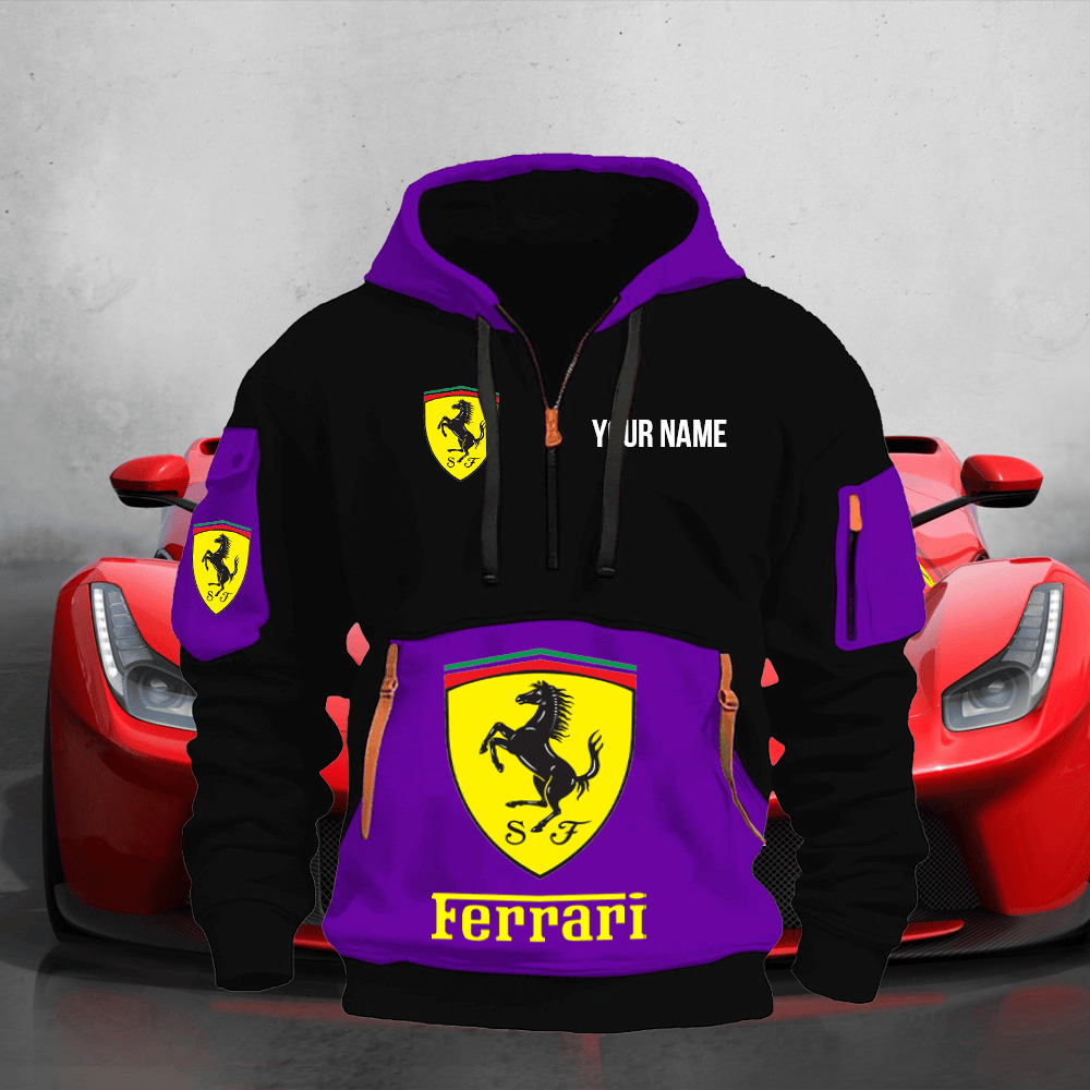 FE Print Name Quarter Zipper Hoodie