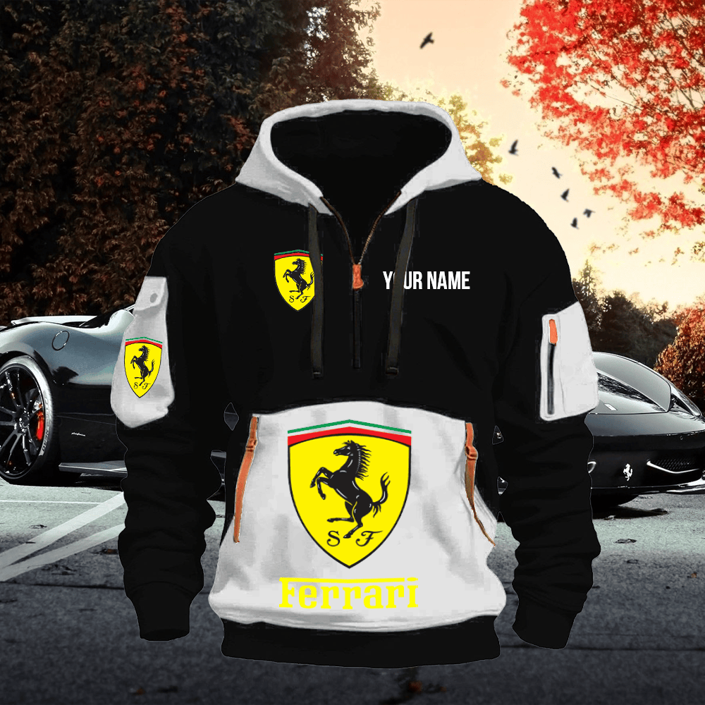 FE Print Name Quarter Zipper Hoodie