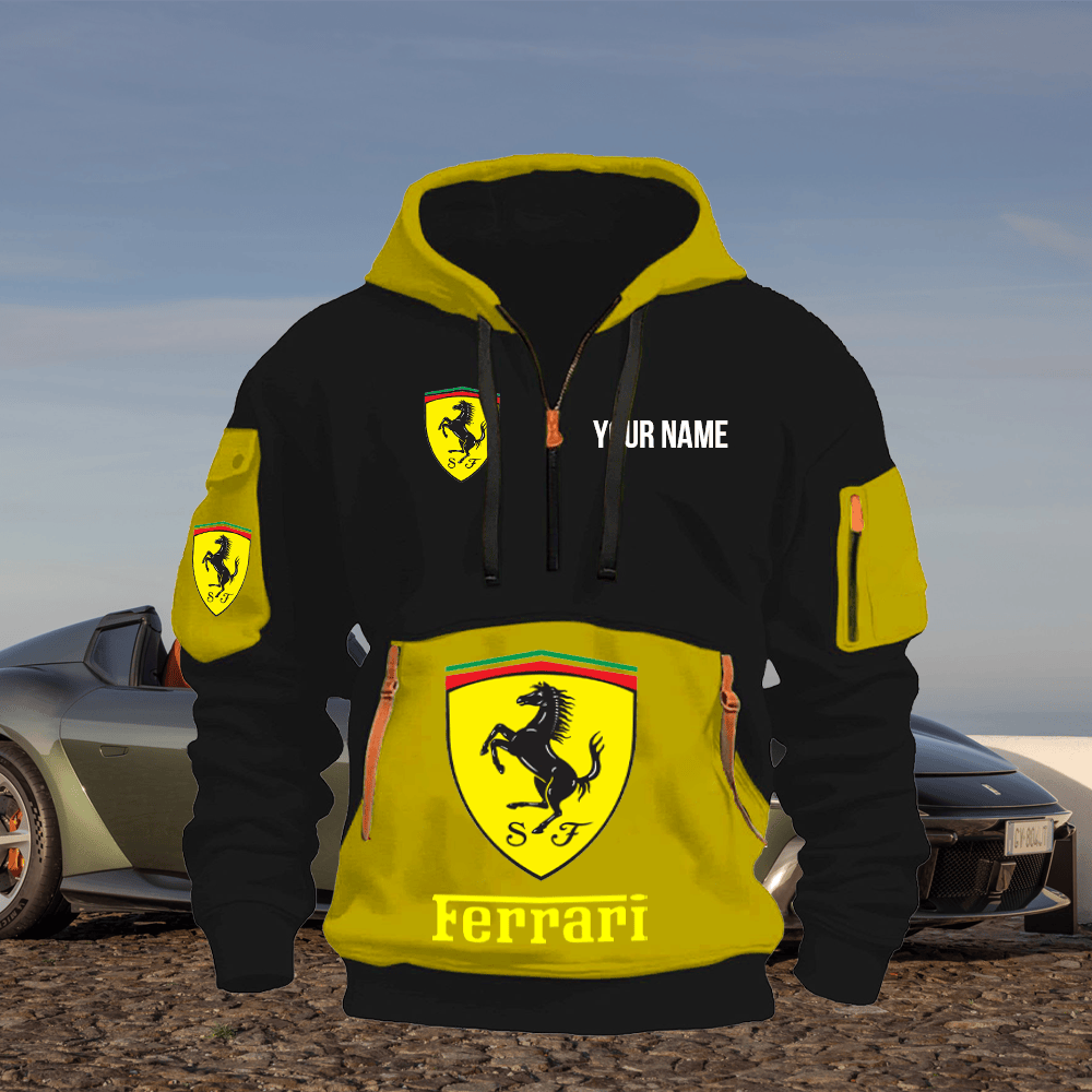 FE Print Name Quarter Zipper Hoodie