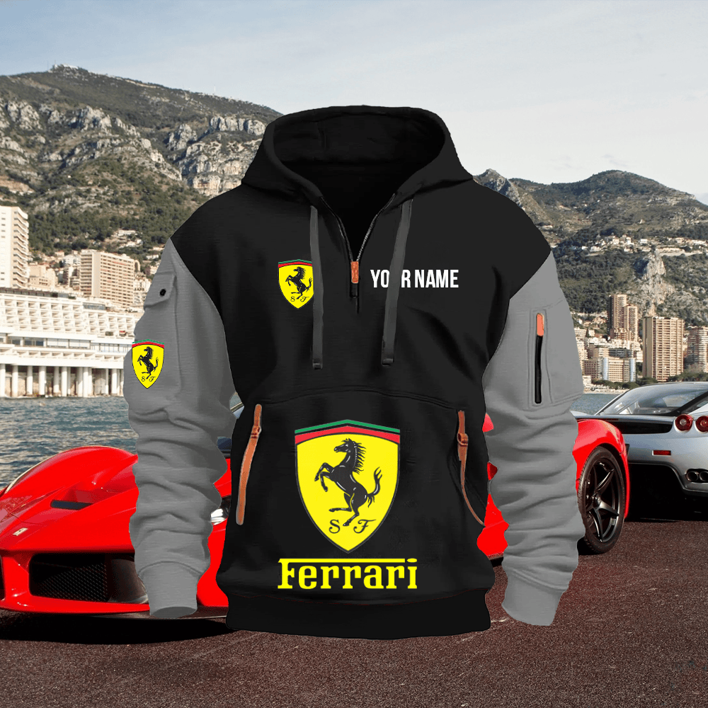 FE Custom Print Name Quarter Zipper Hoodie