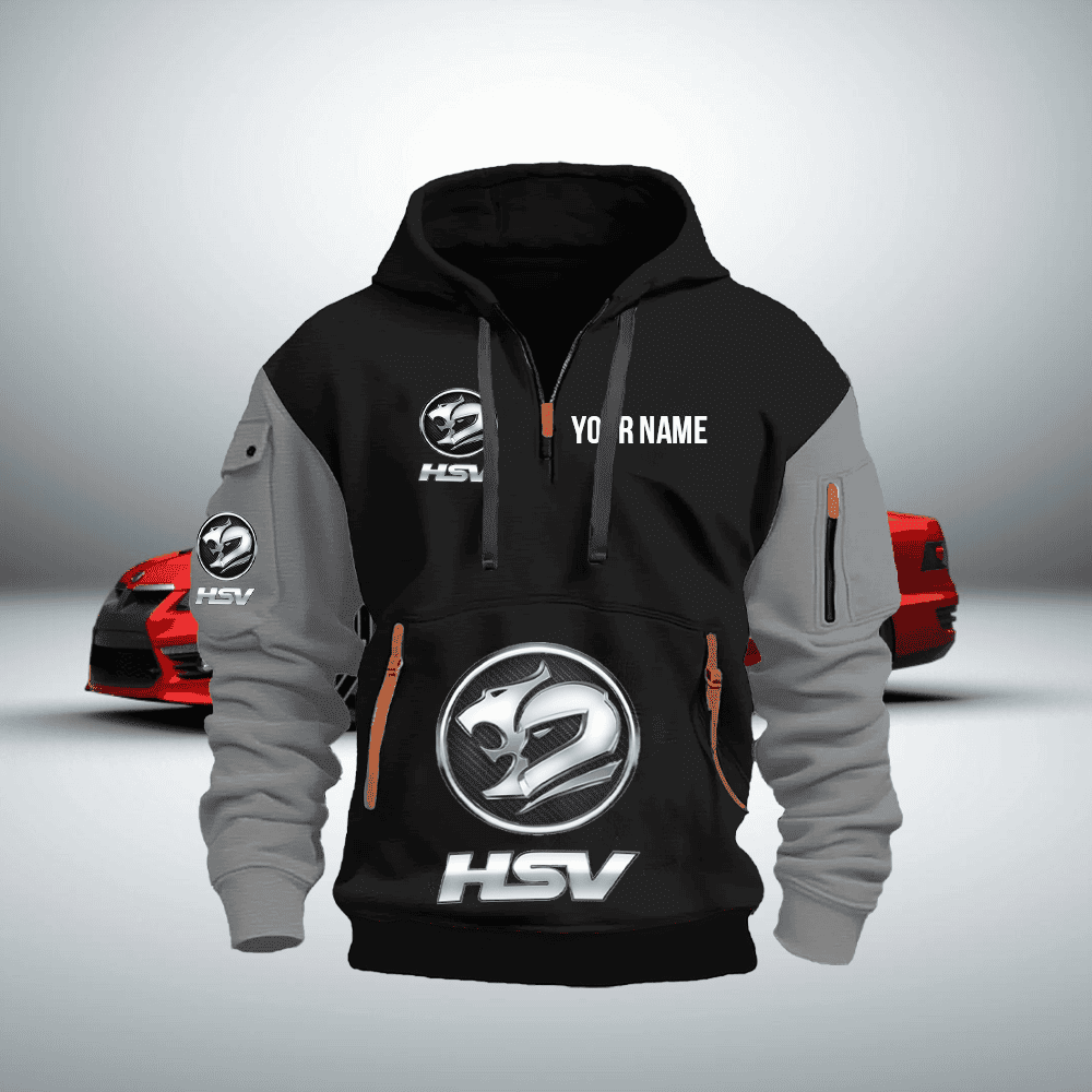 HSV Custom Print Name Quarter Zipper Hoodie