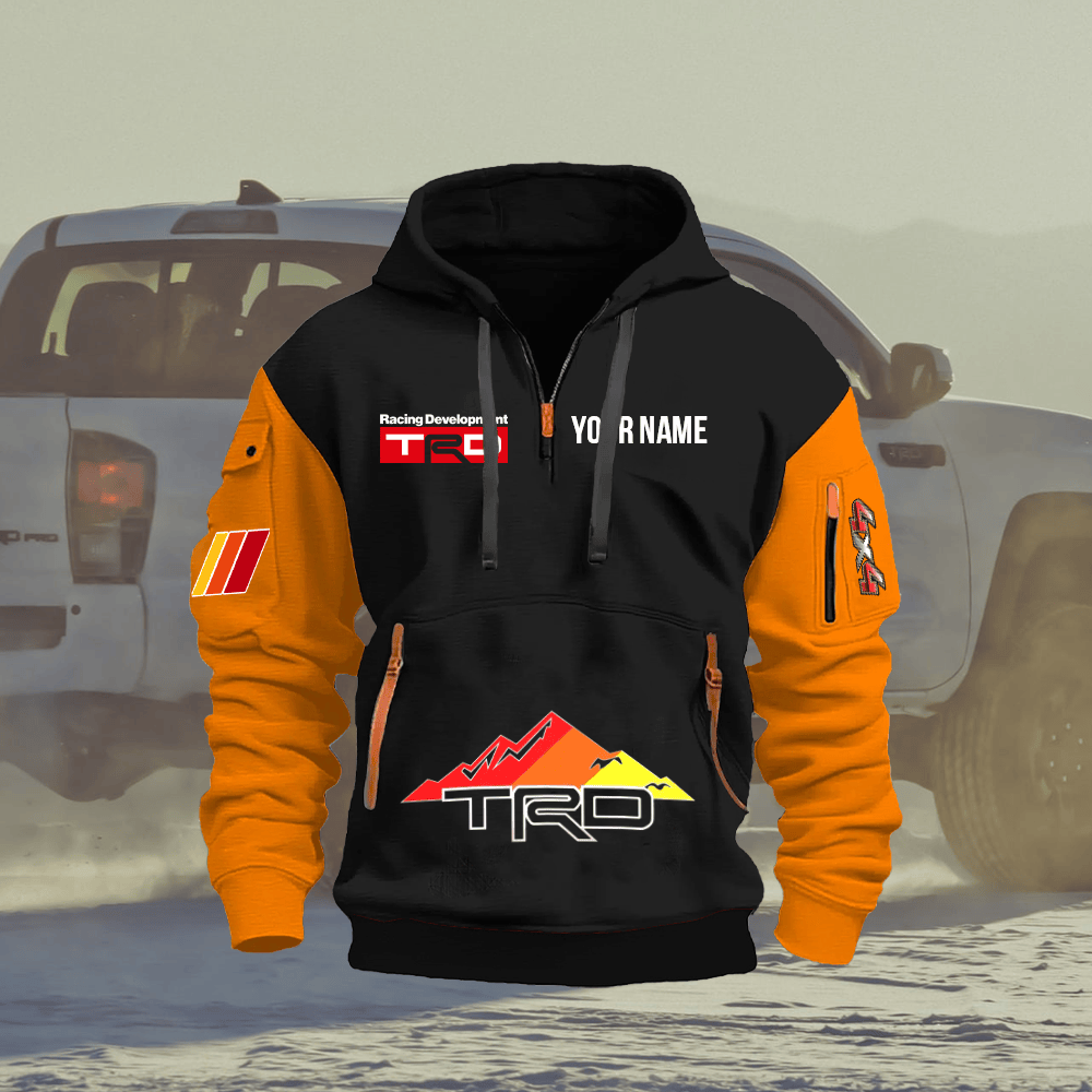 TY TRD Custom Print Name Quarter Zipper Hoodie