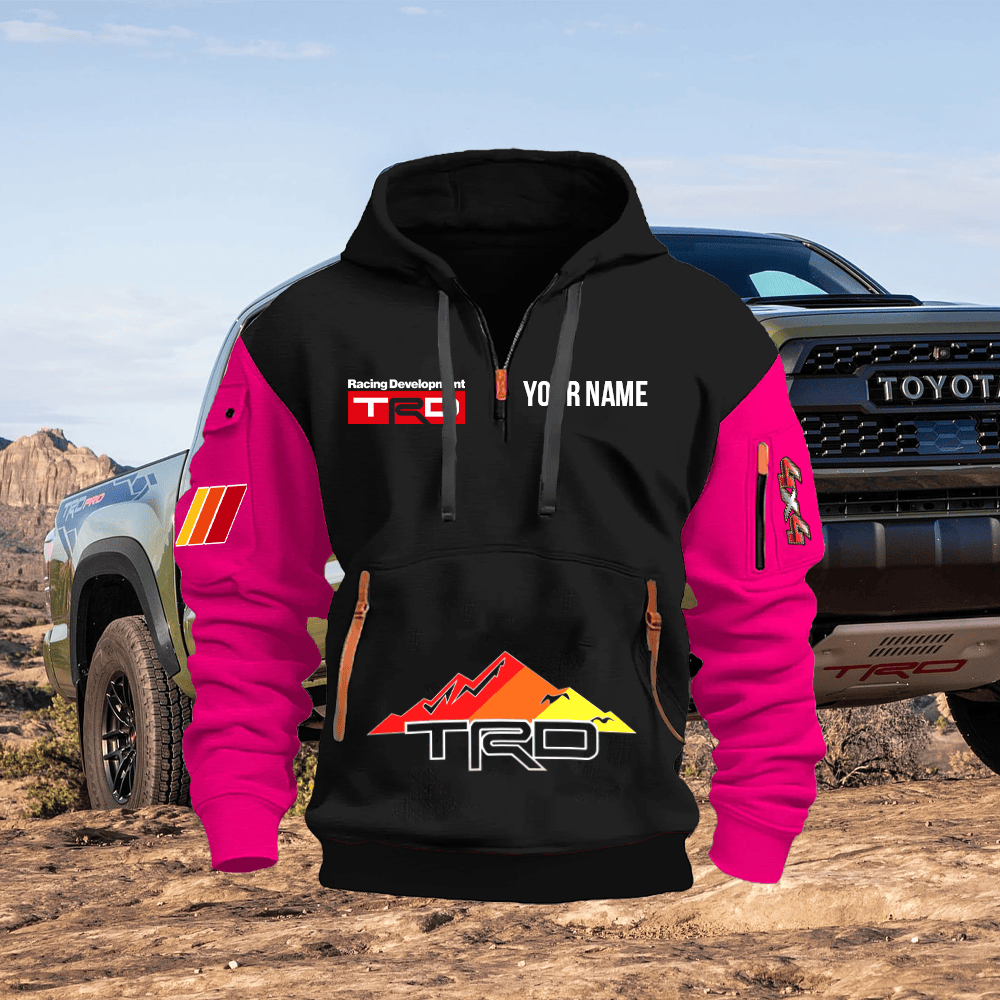 TY TRD Custom Print Name Quarter Zipper Hoodie