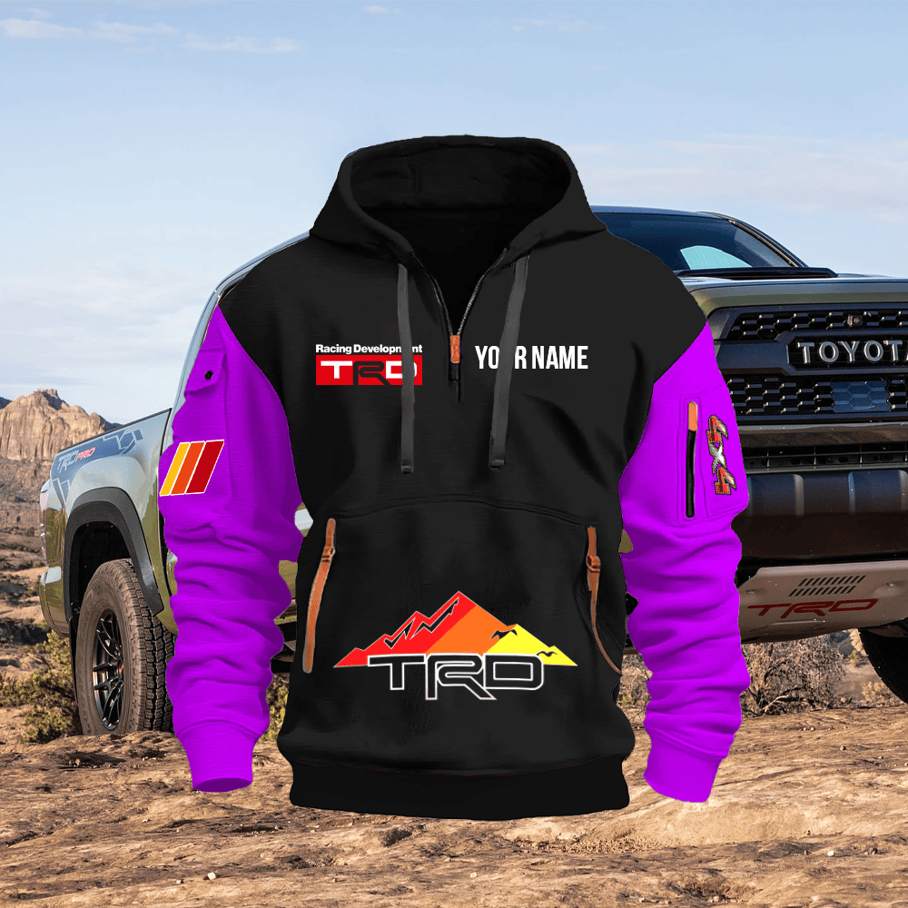 TY TRD Custom Print Name Quarter Zipper Hoodie