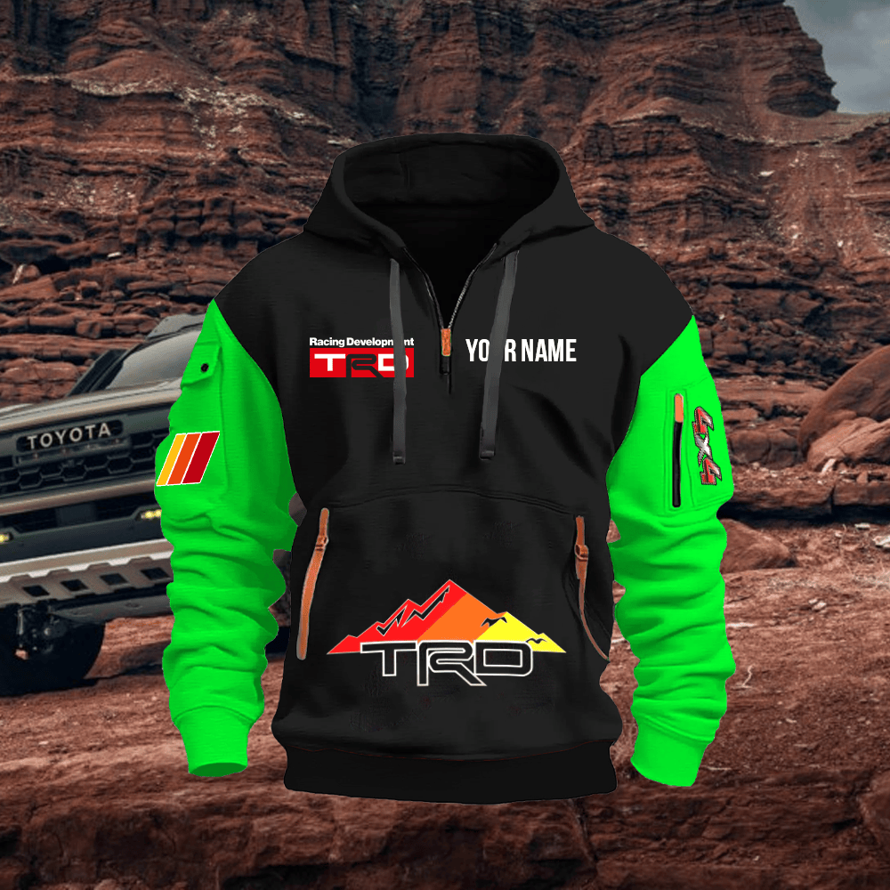 TY TRD Custom Print Name Quarter Zipper Hoodie