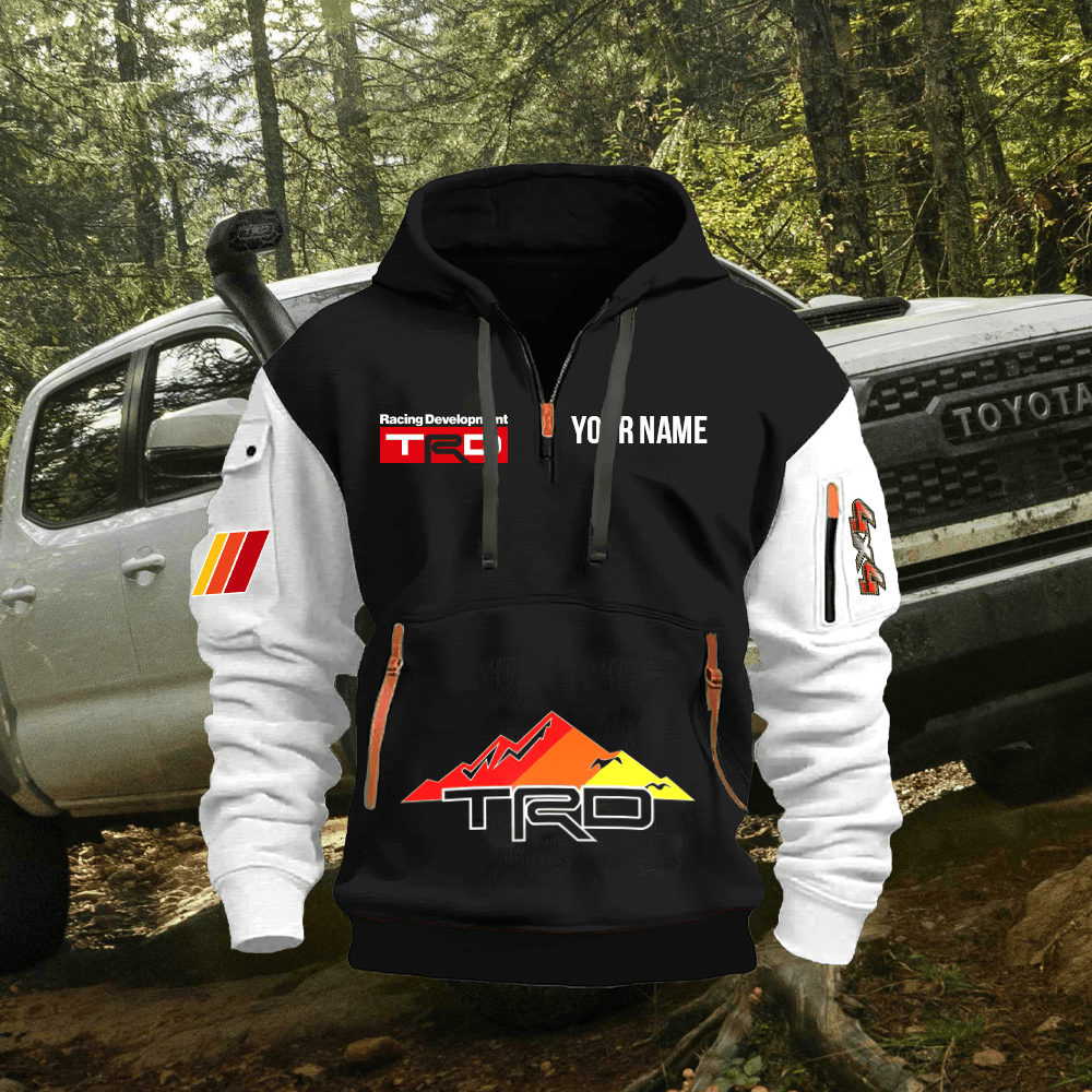 TY TRD Custom Print Name Quarter Zipper Hoodie