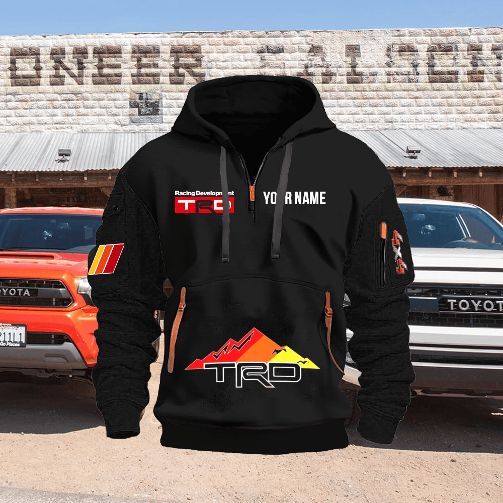 TY TRD Custom Print Name Quarter Zipper Hoodie