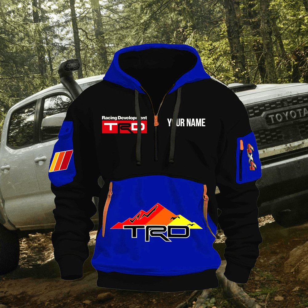 TY TRD Print Name Quarter Zipper Hoodie
