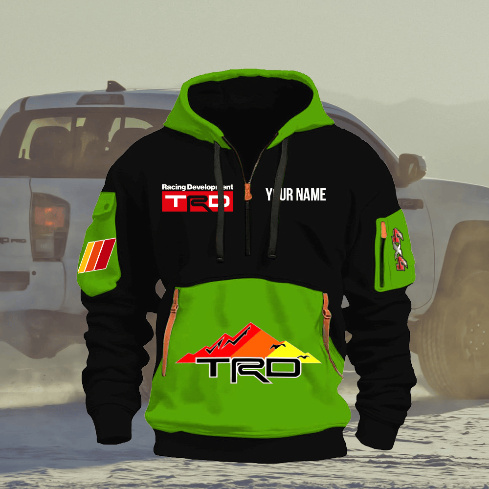 TY TRD Print Name Quarter Zipper Hoodie