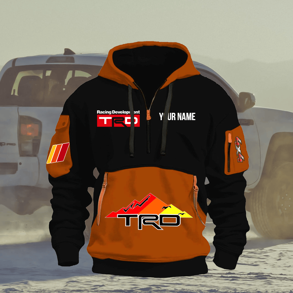 TY TRD Print Name Quarter Zipper Hoodie