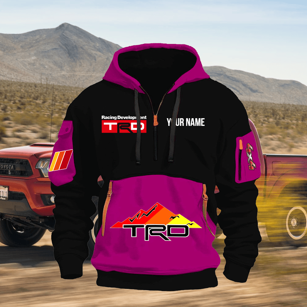 TY TRD Print Name Quarter Zipper Hoodie