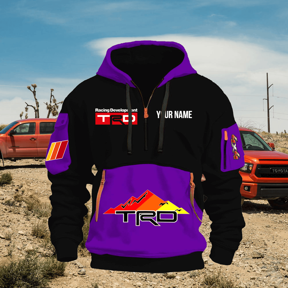TY TRD Print Name Quarter Zipper Hoodie
