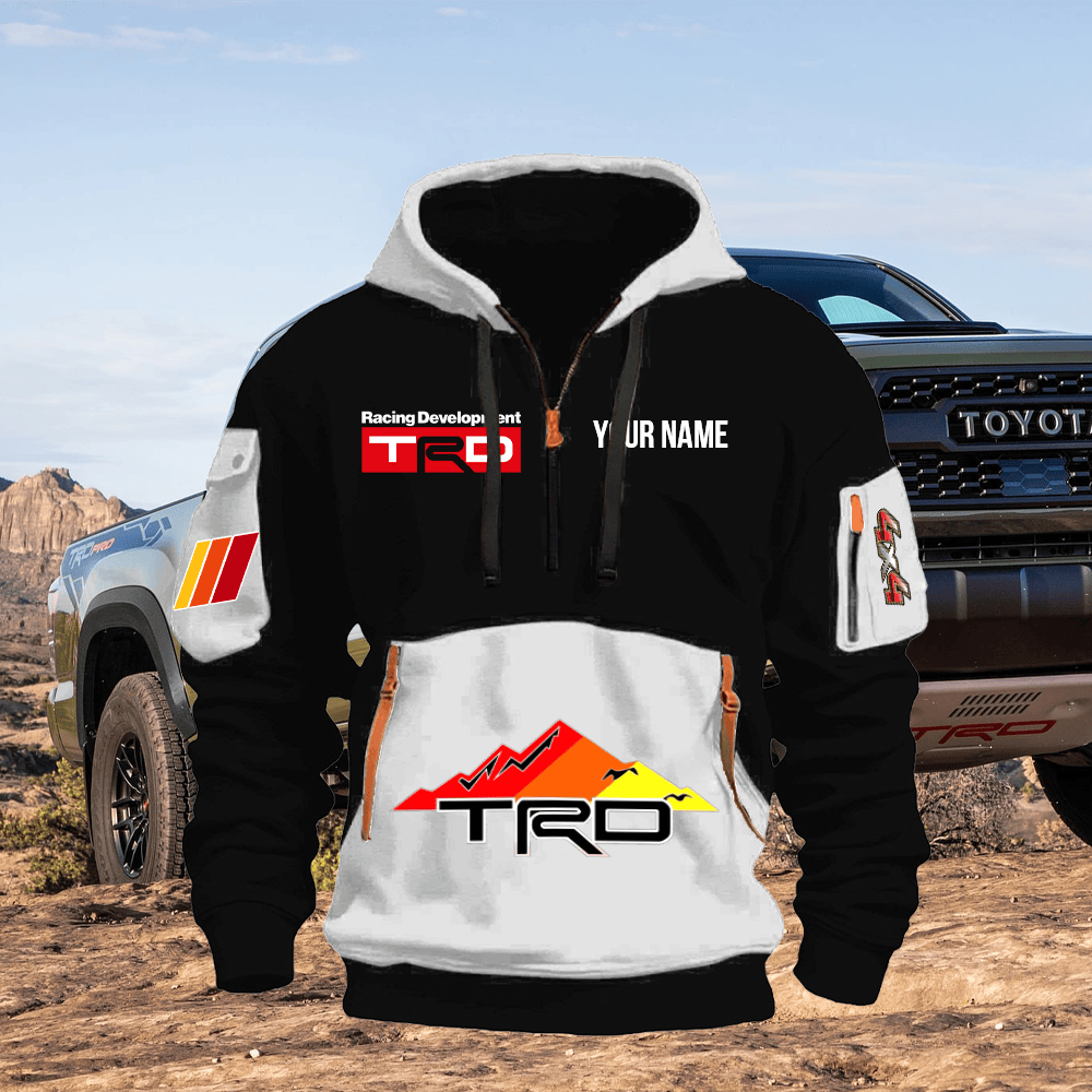 TY TRD Print Name Quarter Zipper Hoodie