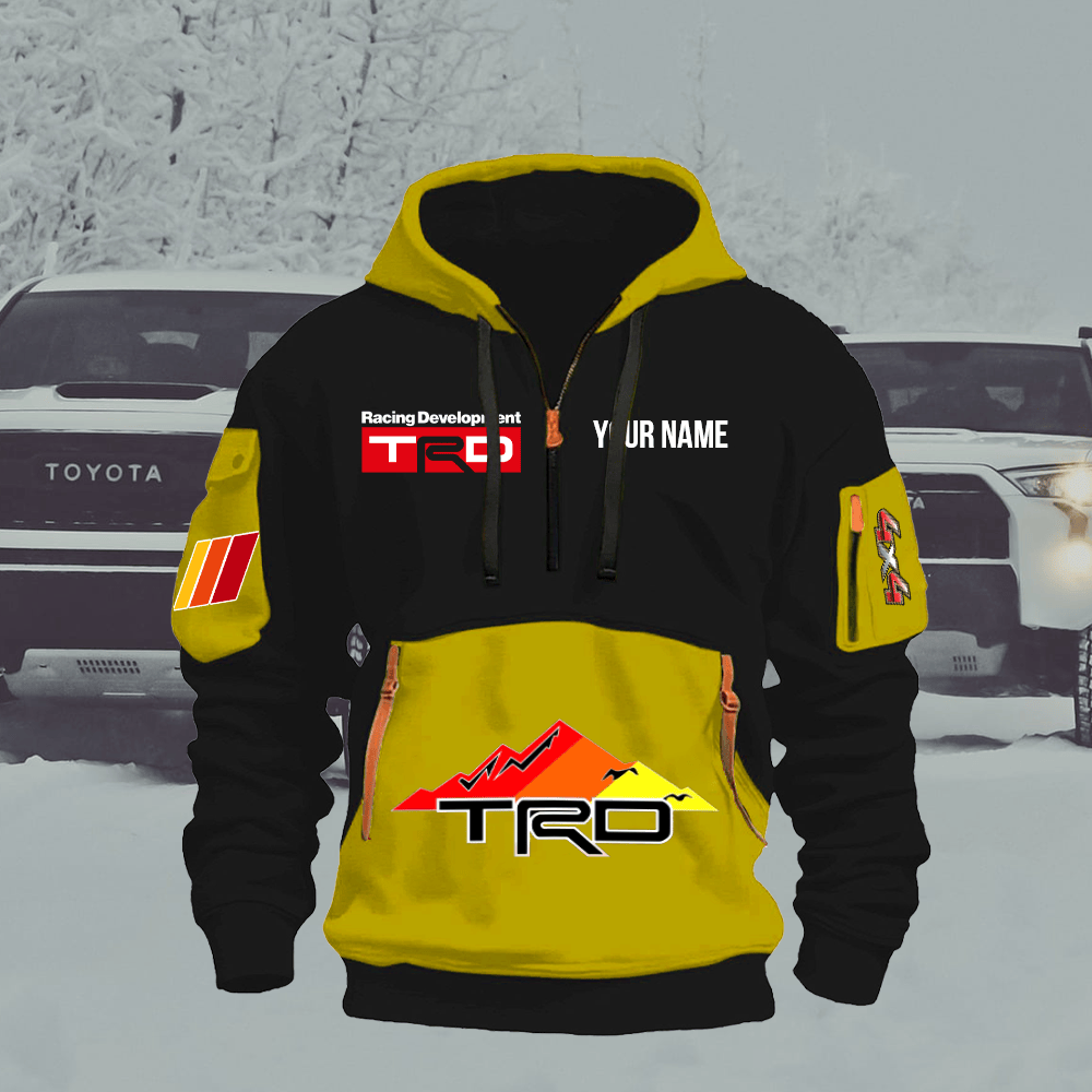 TY TRD Print Name Quarter Zipper Hoodie