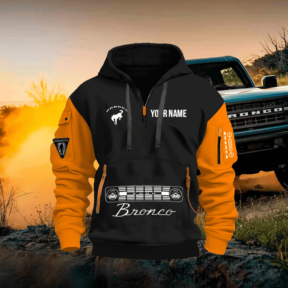 FD BR Custom Print Name Quarter Zipper Hoodie