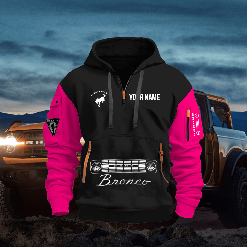 FD BR Custom Print Name Quarter Zipper Hoodie