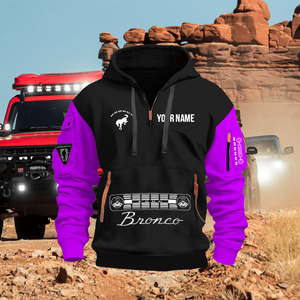 FD BR Custom Print Name Quarter Zipper Hoodie