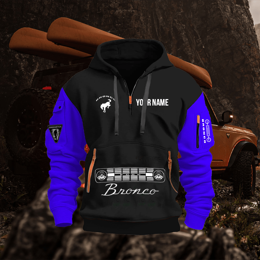 FD BR Custom Print Name Quarter Zipper Hoodie