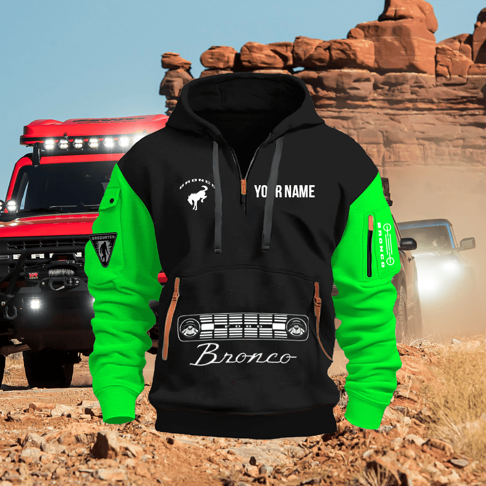 FD BR Custom Print Name Quarter Zipper Hoodie