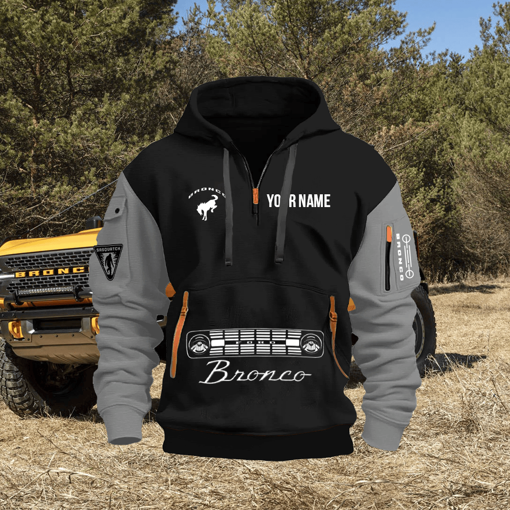 FD BR Custom Print Name Quarter Zipper Hoodie