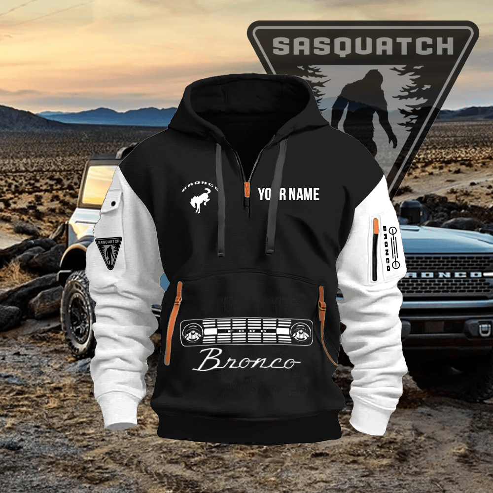 FD BR Custom Print Name Quarter Zipper Hoodie