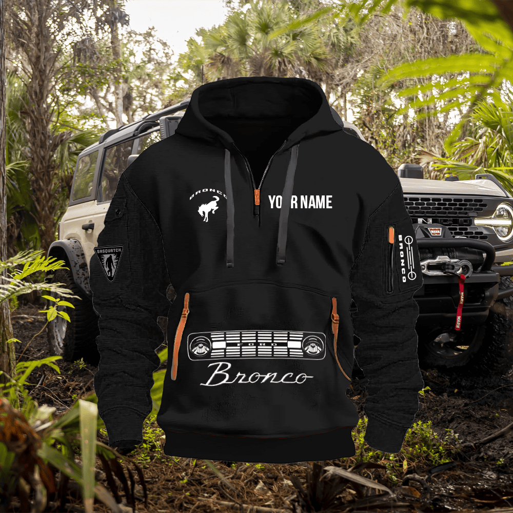 FD BR Custom Print Name Quarter Zipper Hoodie
