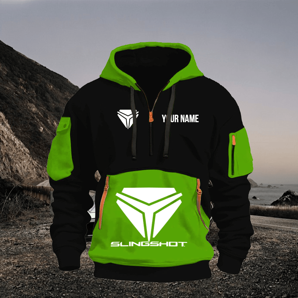 SS Print Name Quarter Zipper Hoodie