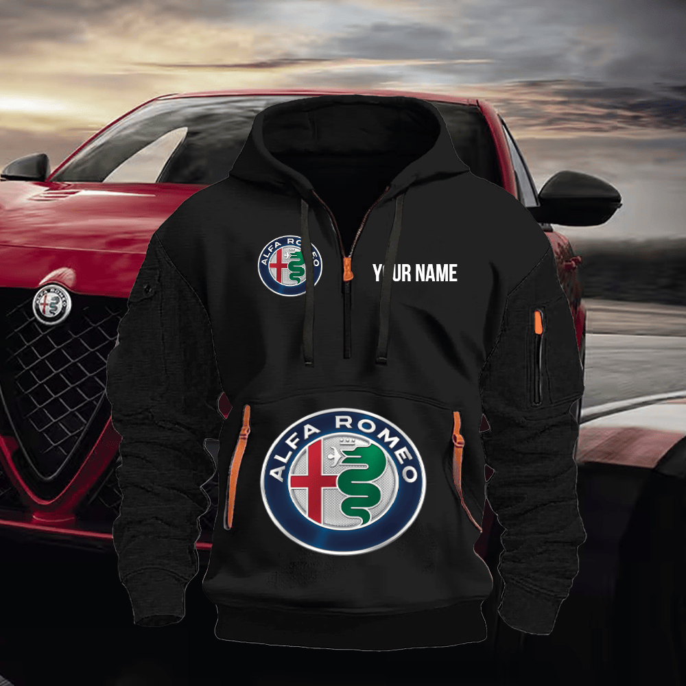 AF Print Name Quarter Zipper Hoodie