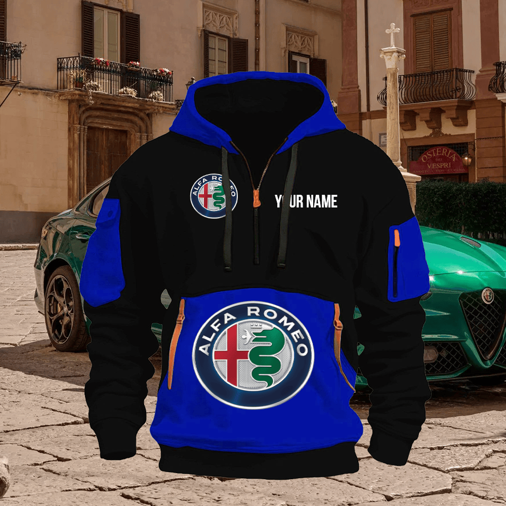 AF Print Name Quarter Zipper Hoodie