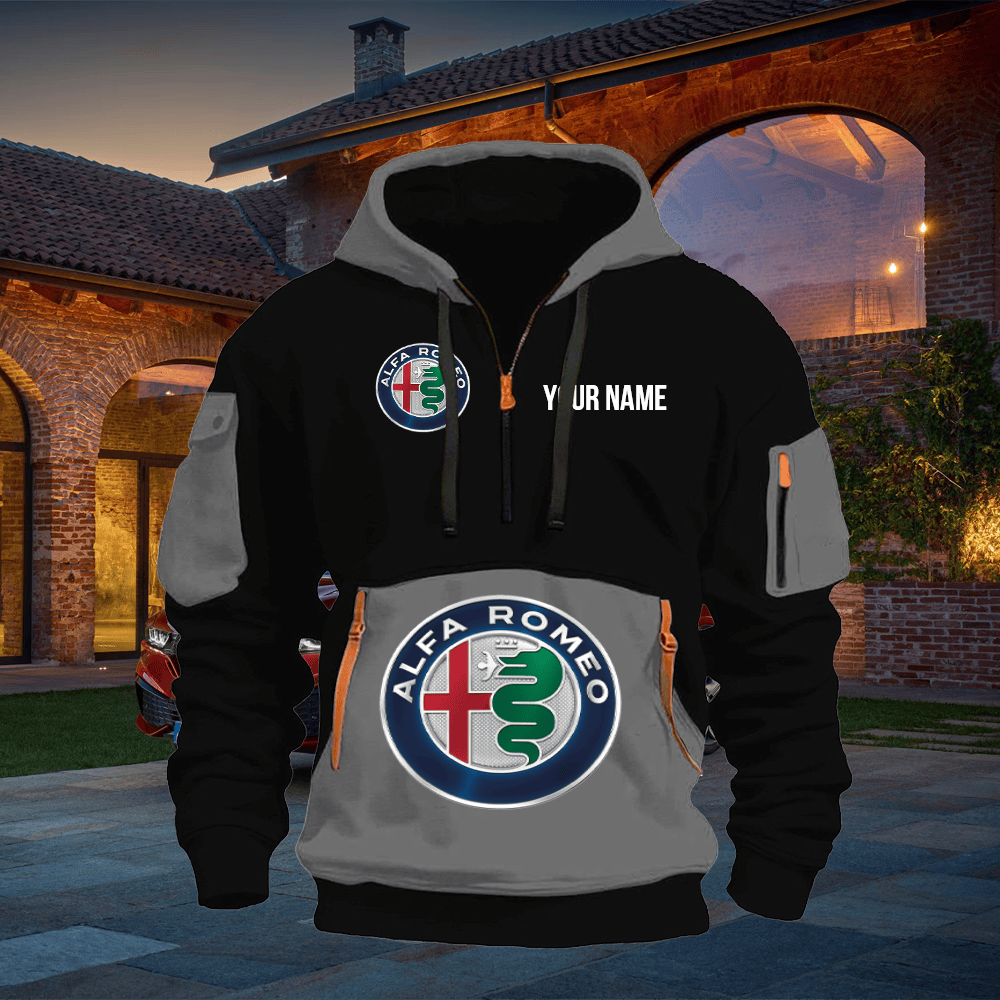 AF Print Name Quarter Zipper Hoodie