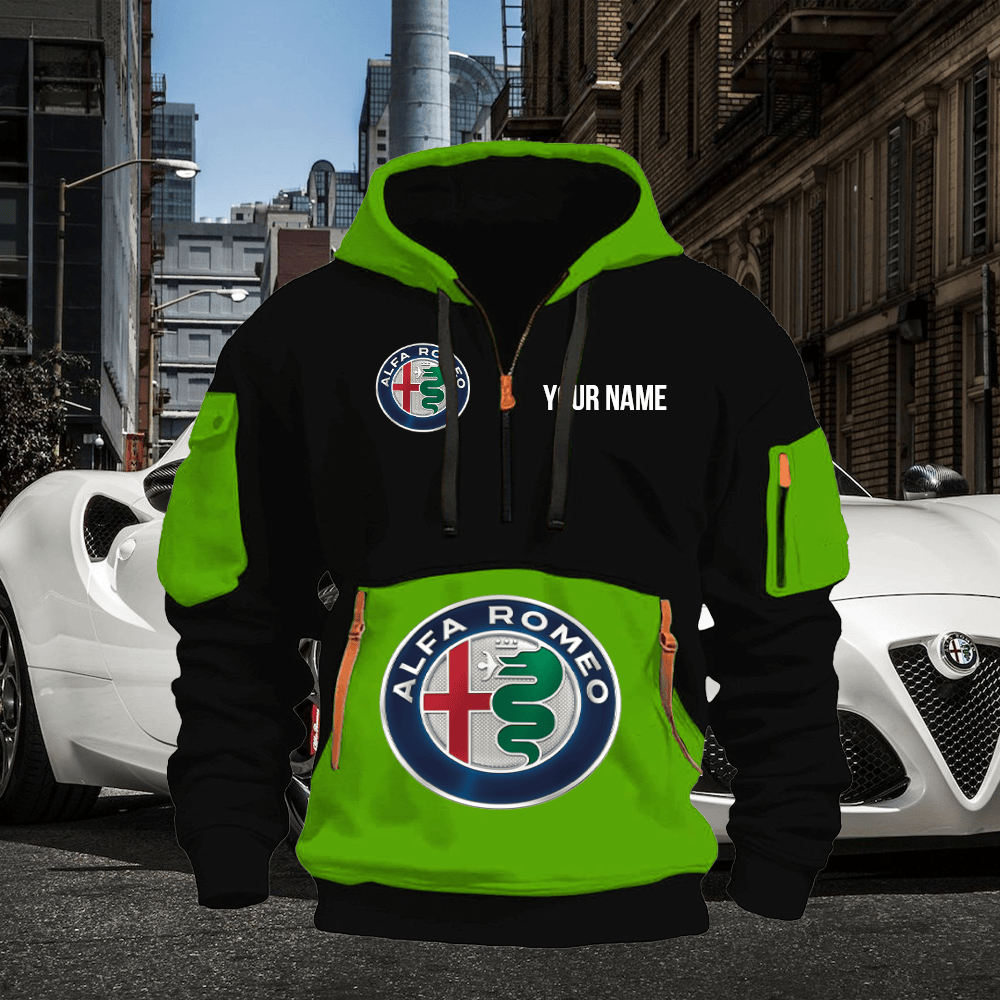 AF Print Name Quarter Zipper Hoodie
