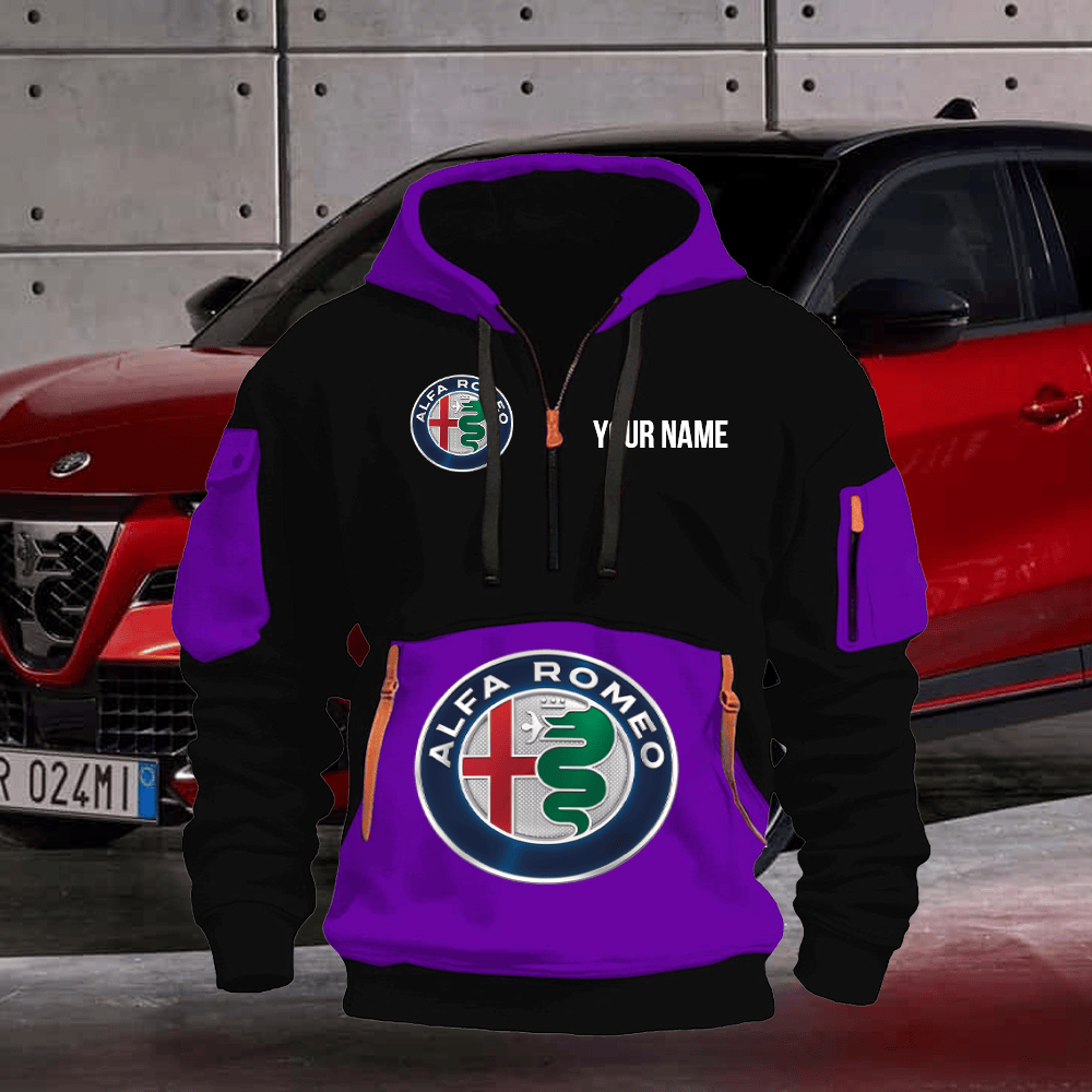 AF Print Name Quarter Zipper Hoodie
