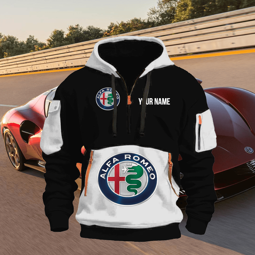 AF Print Name Quarter Zipper Hoodie