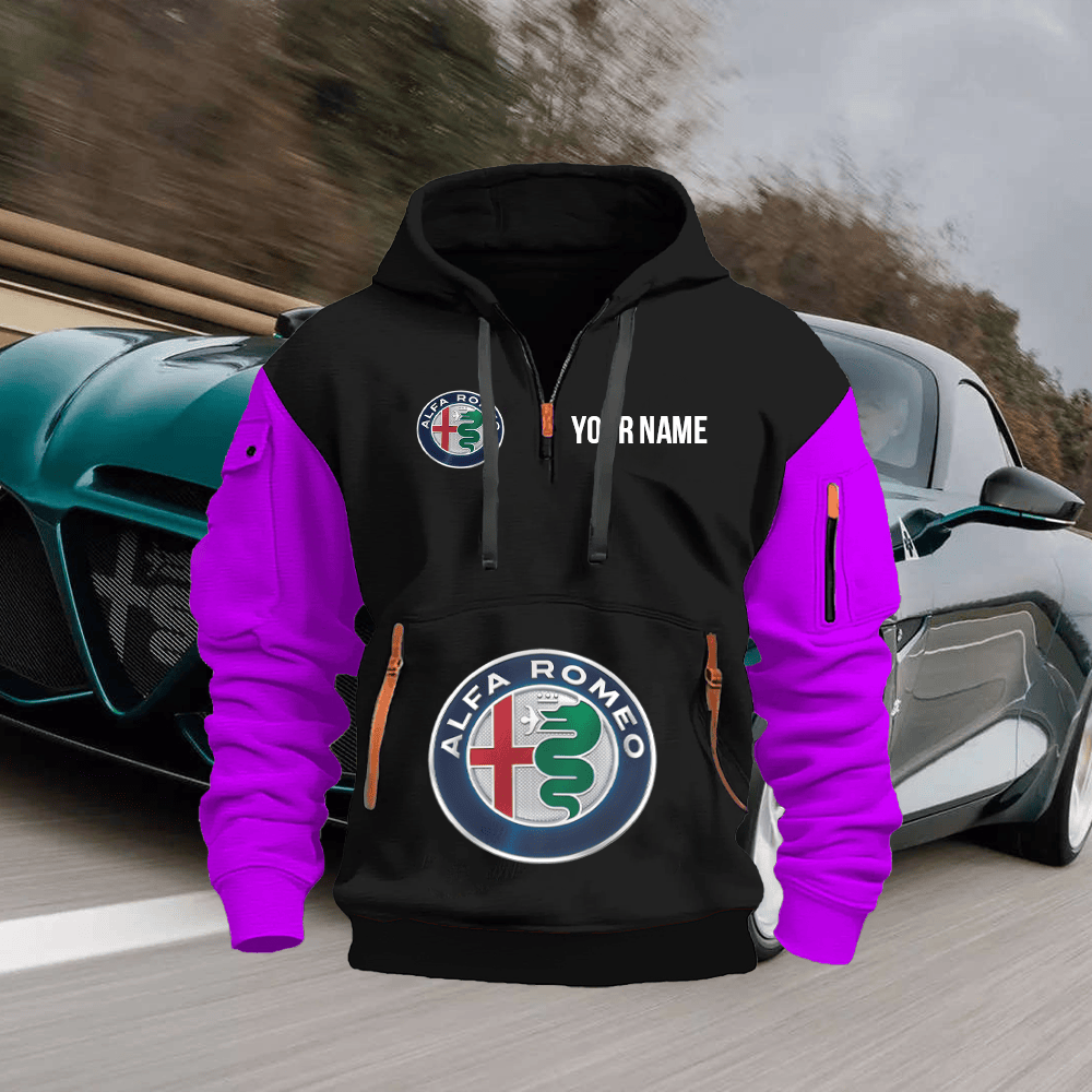 AF Custom Print Name Quarter Zipper Hoodie