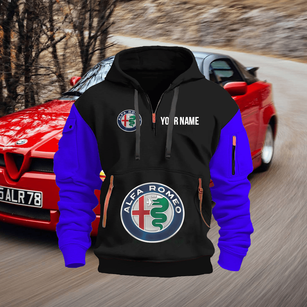 AF Custom Print Name Quarter Zipper Hoodie