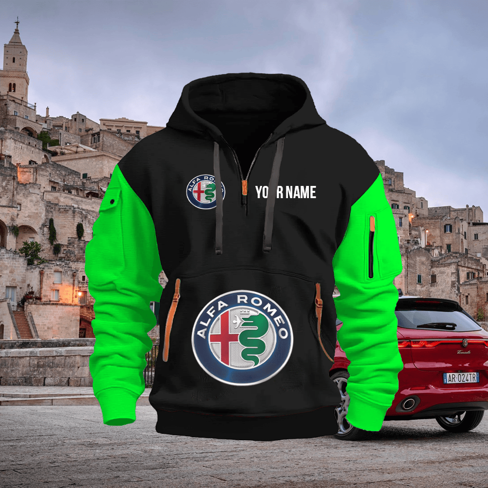 AF Custom Print Name Quarter Zipper Hoodie
