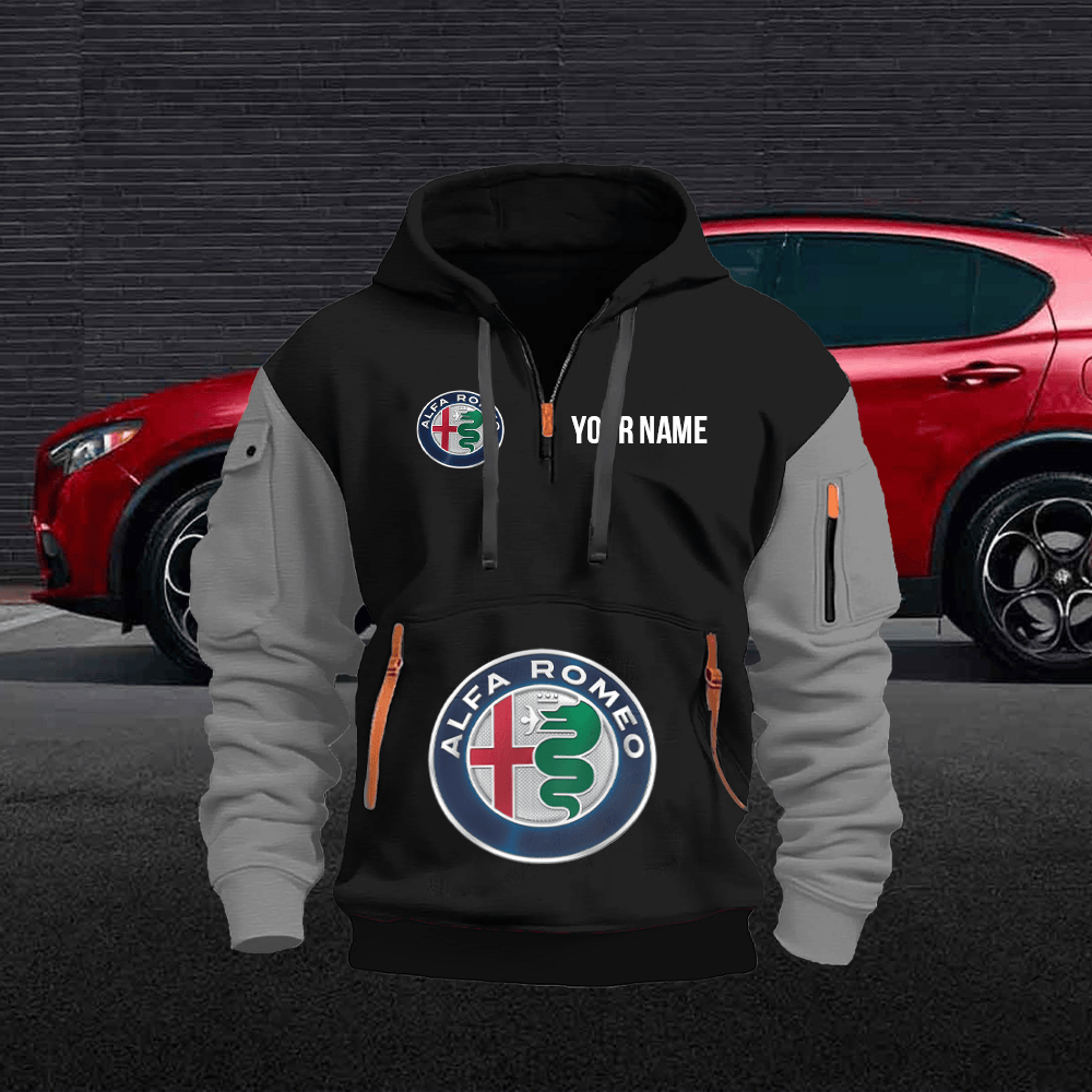AF Custom Print Name Quarter Zipper Hoodie