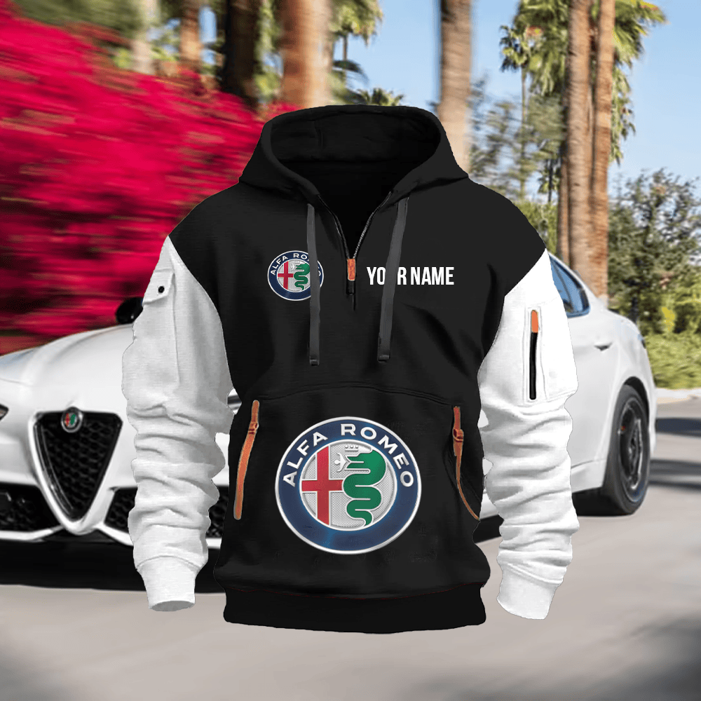 AF Custom Print Name Quarter Zipper Hoodie