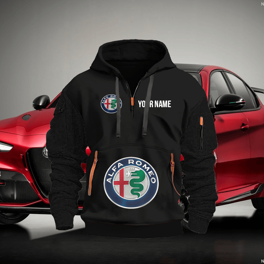 AF Custom Print Name Quarter Zipper Hoodie