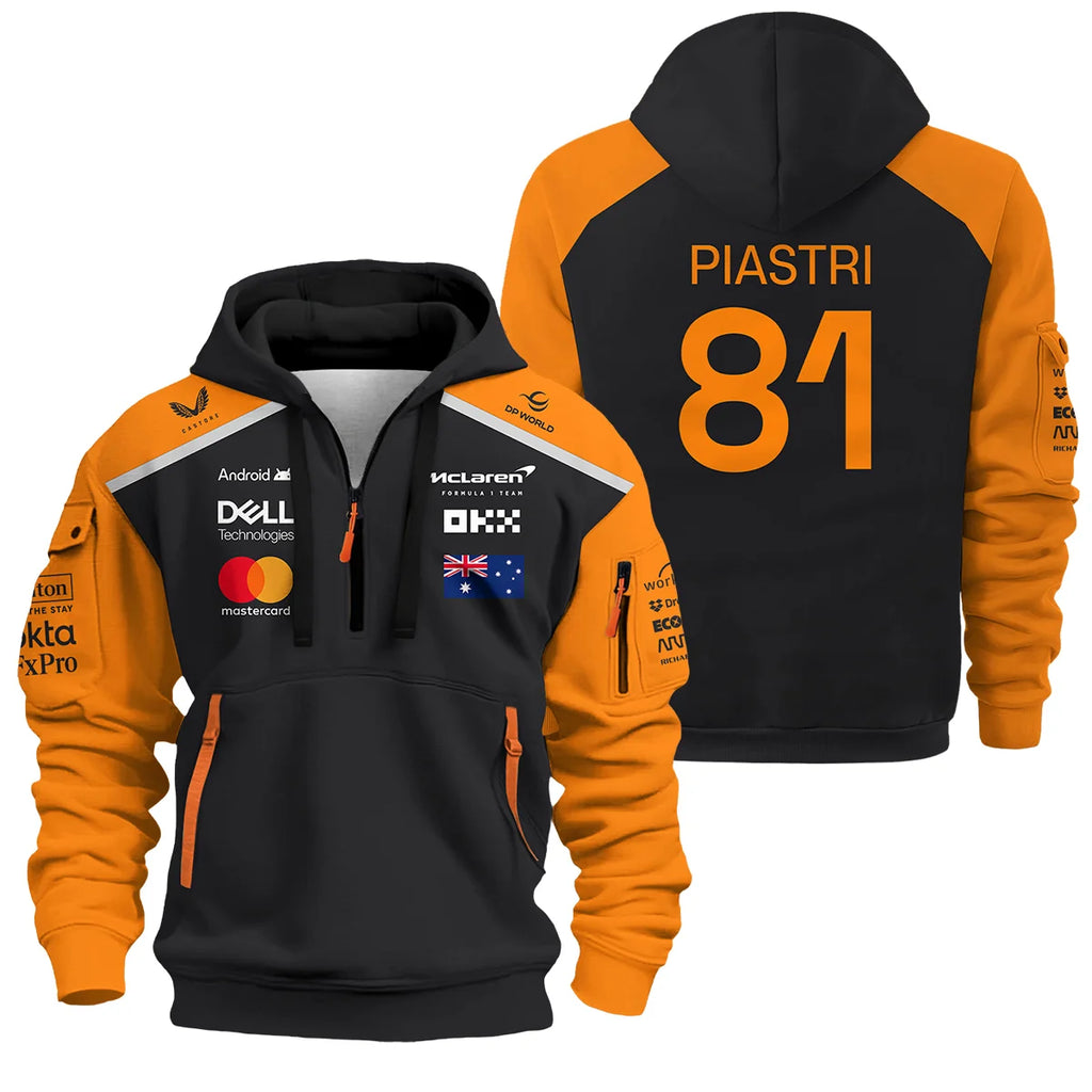 Oscar Piastri McLaren Formula One Exclusive Logo Hoodie Half Zipper BLF1290325A4MCLHDF