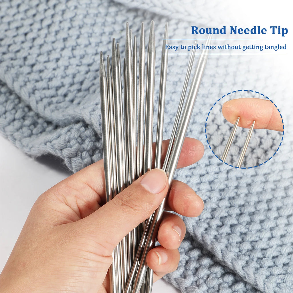 1.5mm - 5mm Stainless Steel Knitting Needles Set DIY Yarn Handmade Knitting Tools Knitting Needles