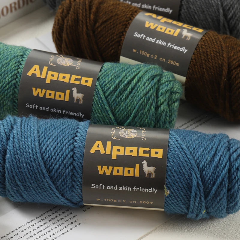 500g Alpaca Wool 245 Chunky Knitting Yarn Multi-Color Autumn and Winter Fashionable Gift for Men and Women DIY Knitting Material Kit for Warm Sweaters, Coats, Scarves, Hats, Gloves, Leg Warmers, Knee Pads Yarn Balls 5Pcs/Pack