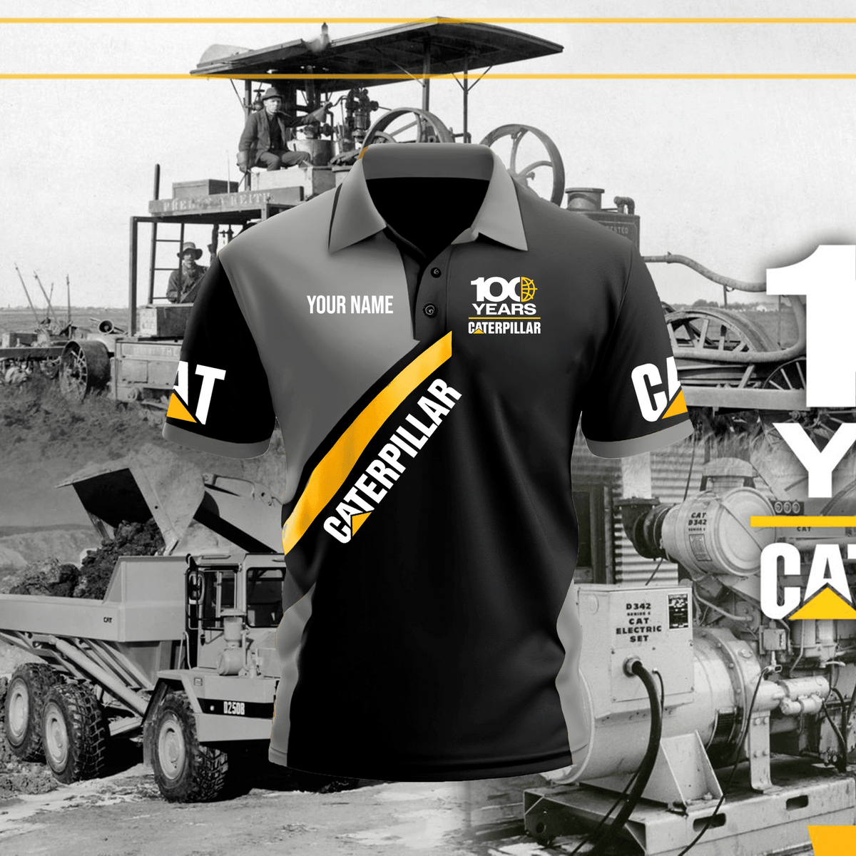 CAT 100th Custom Name Shirt