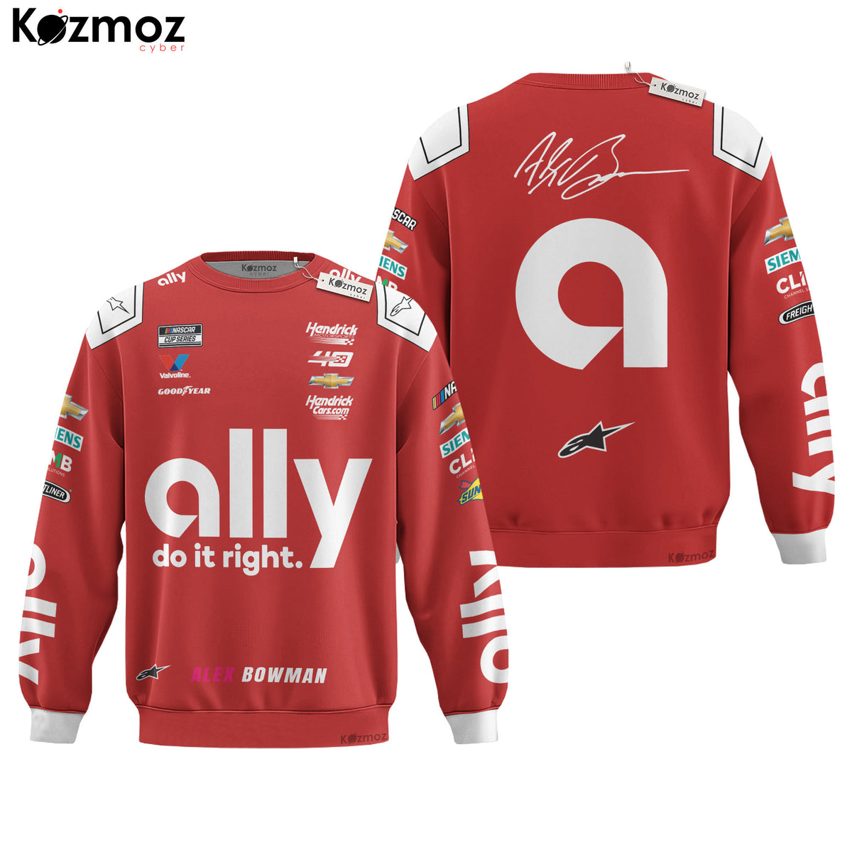 Alex Bowman Racing Suit Ally Red 2024 Collection - NASCAR Racing Team